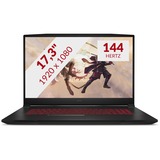 MSI GF76 Katana 11UE-416NL 17.3" gaming laptop Zwart, 144Hz, 512 GB SSD, RTX 3060, Wi-Fi 6, Windows 10 Home