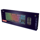 Trust GXT 832 Thado Draadloze set, desktopset Zwart, US lay-out, 80% (TKL), RGB, 800 - 6.400 dpi