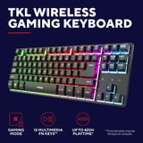 Trust GXT 832 Thado Draadloze set desktopset Zwart, US lay-out (QWERTY), 80% (TKL), RGB, 800 - 6.400 dpi