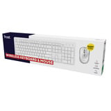 Trust Ody II Draadloos Toetsenbord en Muis Set desktopset Wit, US lay-out (QWERTY), 100%, Stille Toetsen