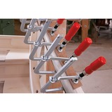 BESSEY Geheel stalen lijmtang classiX GS20 met houten handgreep lijmklem Zilver/rood