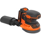 BLACK+DECKER BDCROS18 18V accu excentrische schuurmachine Zwart/oranje, Opbergtas, oplader en accu inbegrepen