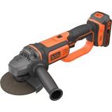 BLACK+DECKER Haakse slijper 18V 125 mm BCG720M1 Oranje/zwart, Accu en oplader inbegrepen