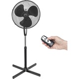 Bestron ASV45ZR Statiefventilator met afstandsbediening en digitale timer Zwart, Ø 45 cm | in hoogte verstelbare telescoopstang tot 122 cm