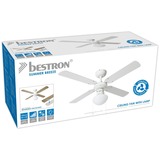 Bestron DHB42W Plafondventilator met verlichting Wit/ahorn, Ø 102 cm | met zomer-/winterfunctie