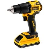 DEWALT 18V XR Brushless Compacte accu-klopboorschroevendraaier DCD709D2T Geel/zwart, TSTAK Box, 2 Li-ion accu's  (2,0 Ah) inbegrepen