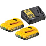 DEWALT DCB115D2-QW Accu Starterset Zwart/geel, Incl. 2x 18 Volt / 2 Ah XR Li-Ion Accu