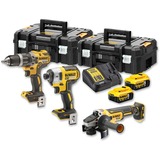 DEWALT DCK384P2T Borstelloze Accu Combiset 18V gereedschapsset Geel/zwart, 2x T STAK Box II en 2x Li-ion accu (5,0 Ah) inbegrepen