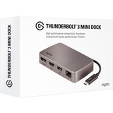 Elgato Thunderbolt 3 Mini Dock dockingstation Grijs, USB 3.0, DisplayPort, Thunderbolt, RJ-45