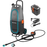 GARDENA Accu hogedrukreiniger AquaClean Li-40/60 Grijs/turquoise, 9341-20, Accu inbegrepen