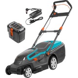 GARDENA Accu maaier Set PowerMax Li-40/37 grasmaaier Zwart/turquoise, 5038-20, Accu inbegrepen