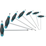 Hazet Stiftsleutelset 829KK/7 blauw/zwart, 7-delig, T-greep, met kogelkop