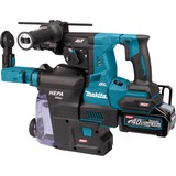 Makita 40 V Max Combihamer XGT HR004GM202 boorhamer Blauw/zwart, Mbox, oplader en 2 accu's (4,0 Ah) inbegrepen, met stofafzuiging