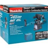 Makita 40 V Max Combihamer XGT HR004GM202 boorhamer Blauw/zwart, Mbox, oplader en 2 accu's (4,0 Ah) inbegrepen, met stofafzuiging