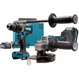 Makita 40 V Max Combiset DK0124G201 Blauw, Haakse slijper + schroefboor, Mbox, snellader en 2 accu's (4,0 Ah) inbegrepen