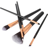 Rio BRCE Essential cosmetic brush collection kwasten Zwart, 6 stuks