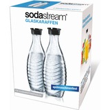 SodaStream 1047200490 Duopack kan Transparant/zwart, incl. 2 glazen karaffen