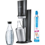 SodaStream Crystal 2.0 bruiswatertoestel Zwart/titanium, inclusief 1 glazen karaf + 1 CO₂-cilinder