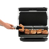 Tefal OptiGrill+ XL GC724D contactgrill Geborsteld rvs/zwart