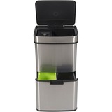 Trebs Comfortliving Sensor afvalcontainer 99347 vuilnisemmer Roestvrij staal/zwart, 65 liter