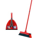 Vileda DuActiva bezem met 2in1 veegset Rood/zwart