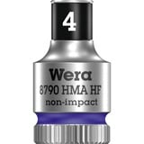 Wera 8790 HMA HF Zyklop Hand- en Machinedop 4mm, met 1/4"-aandrijving, met vasthoudfunctie dopsleutel Chroom, 4mmx23mm