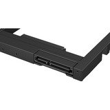 ICY BOX IB-AC649 inbouwframe Zwart, Adapter voor 2,5" HDD/SSD in laptop DVD bay