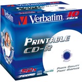 Verbatim CD-R 700 MB blanco cd's 52x, 10 stuks, Bedrukbaar