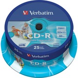 Verbatim CD-R 700 MB blanco cd's 52x, 25 stuks, Bedrukbaar