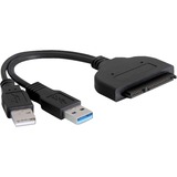 DeLOCK Adapter USB 3.0 > 22-Pin SATA Zwart, Met USB 2.0 stroomkabel, 6Gb/s, 61883