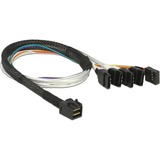 DeLOCK Cable mini SAS HD SFF-8643 > 4 x SATA 7 pin, 0,5m kabel 83315, + Sideband
