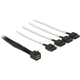 DeLOCK Mini SAS HD SFF-8643 > 4x SATA 7-Pin kabel Zwart, 0,5 meter