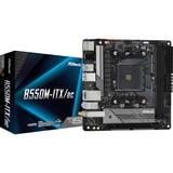 ASRock B550M-ITX/ac socket AM4 moederbord Zwart/grijs, RAID, Gb-LAN, WiFi 5, BT, Sound, Mini-ITX