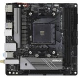 ASRock B550M-ITX/ac socket AM4 moederbord Zwart/grijs, RAID, Gb-LAN, WiFi 5, BT, Sound, Mini-ITX