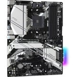 ASRock B550 Pro4 socket AM4 moederbord Zwart/zilver, RAID, Gb-LAN, Sound, ATX