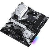 ASRock B550 Pro4 socket AM4 moederbord Zwart/zilver, RAID, Gb-LAN, Sound, ATX