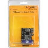 DeLOCK PCI Express card 2 x serial, 1x parallel interface kaart 89129, Lite retail