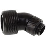 Alphacool Eiszapfen 16mm HardTube compressiefitting 45° draaibaar G1/4" verbinding Zwart
