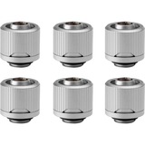 EKWB EK-Quantum Torque 6-Pack STC 10/16 - Satin Titanium verbinding Zilver, 6 stuks