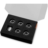 EKWB EK-Quantum Torque 6-Pack STC 10/16 - Satin Titanium verbinding Zilver, 6 stuks