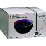 Inter-Tech Argus SU-800 RGB cpu-koeler Zwart/transparant