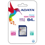 ADATA Premier SDXC, 64 GB geheugenkaart blauw, Class 10, UHS-I (U1)