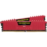 Corsair 16 GB DDR4-3200 Kit werkgeheugen Rood, CMK16GX4M2B3200C16R, Vengeance LPX, XMP