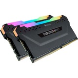 Corsair 16 GB DDR4-3200 Kit werkgeheugen Zwart, CMW16GX4M2Z3200C16, Vengeance RGB PRO, XMP, AMD Ryzen Optimized