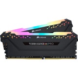 Corsair 32 GB DDR4-3600 Kit werkgeheugen Zwart, CMW32GX4M2D3600C18, Vengeance RGB PRO, XMP