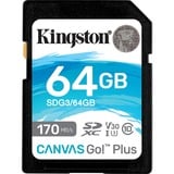 Kingston Canvas Go! Plus SDXC 64 GB geheugenkaart Zwart, UHS-I U3, Class 10, V30