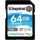 Kingston Canvas Go! Plus SDXC 64 GB geheugenkaart Zwart, UHS-I U3, Class 10, A2