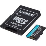 Kingston Canvas Go! Plus microSDXC 128 GB geheugenkaart Zwart, Incl. adapter, Class 10, UHS-I U3, V30, A2