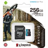 Kingston Canvas Go! Plus microSDXC 256 GB geheugenkaart Zwart, Incl. adapter, Class 10, UHS-I U3, V30, A2