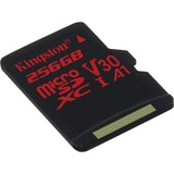 Kingston Canvas React microSD 256 GB geheugenkaart Zwart, SDCR/256GBSP, Class 10 UHS-I U3